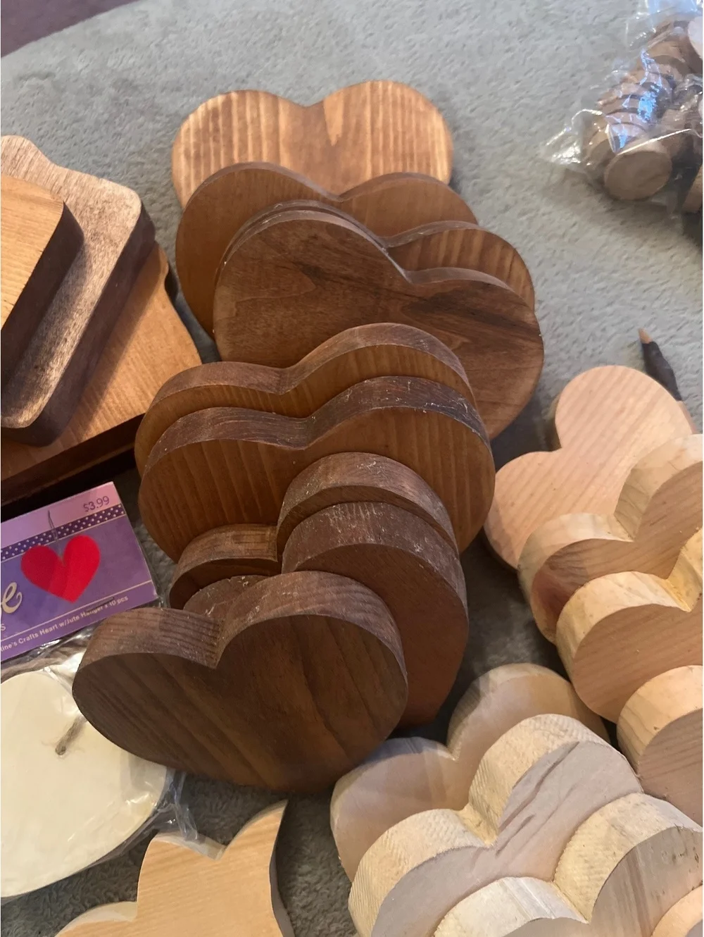 Assorted Wooden Craft Shapes and Sticks Set